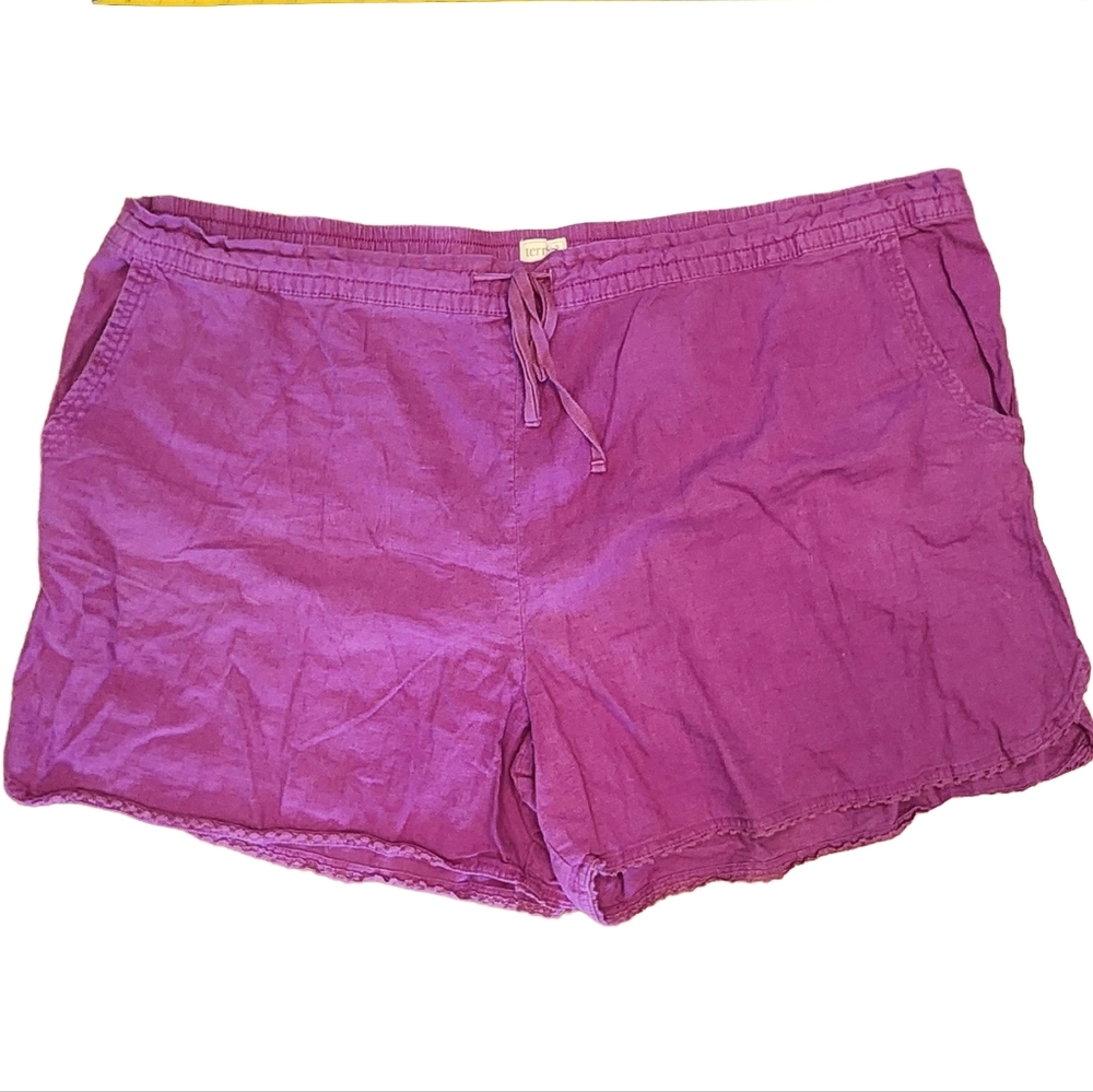 Terra & Sky Purple Shorts Lightweight Comfort Size 4x